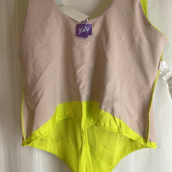 NWT YITTY Shapewear 1X Thong Bodysuit Open Bust Limelight Yellow - Picture 11 of 11